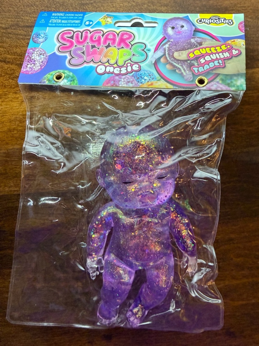 Sugar Swaps Onesie Squeezable Purple Glitter Jumbo Baby -ORB Curiosities